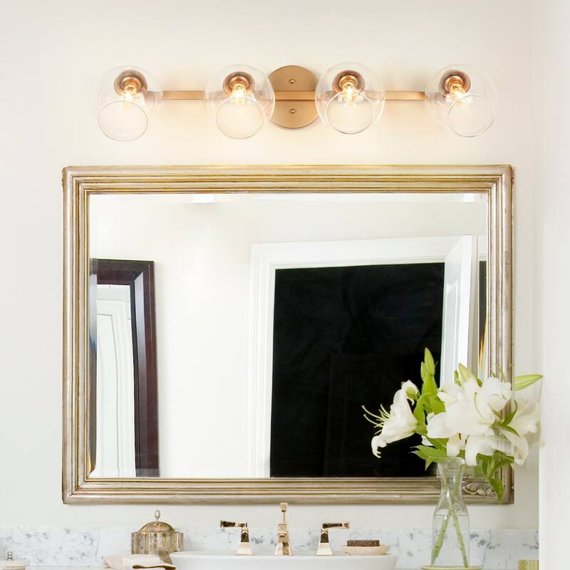 Bela Modern 4-Light Gold Head Adjustable Wall Sconce Linear Vanity Light - W 33"x D 7.2"x H 10.4" - W 33"x D 7.2"x H 10.4" - Dark Gold
