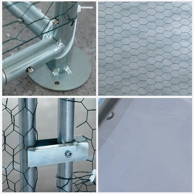 Large 6.5 x 10 ft Metal Chicken Coop, Waterproof Cage for Backyard