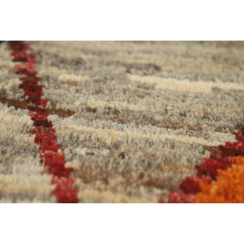 Geometric Moroccan Oriental Area Rug Handmade Multi-Color Wool Carpet - 7'2" x 10'0"