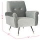 preview thumbnail 3 of 9, SAFAVIEH Mid-Century Modern Glam Mira Velvet Light Grey Club Chair - 32" W x 29" D x 37" H