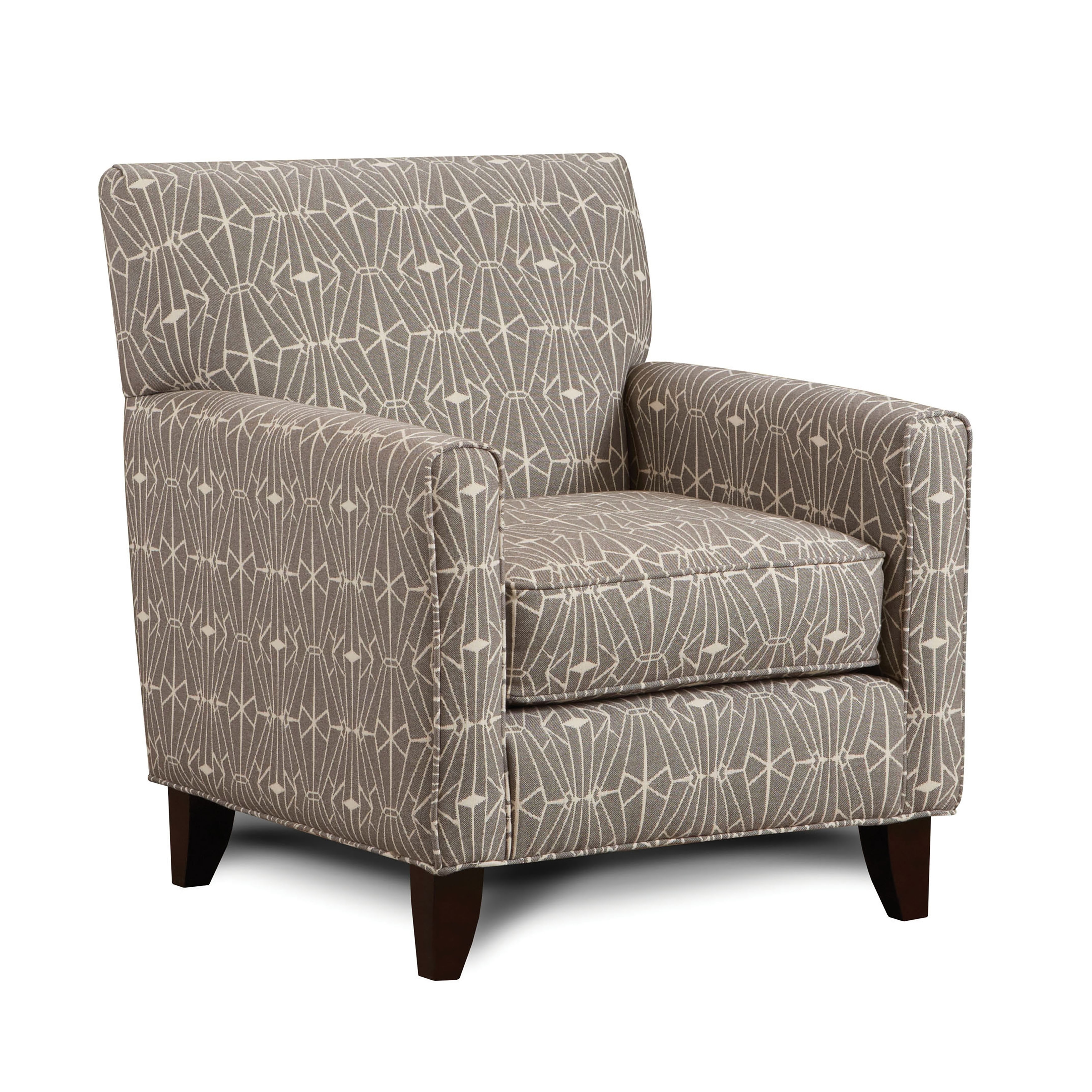Furniture of America Cara Contemporary Grey Fabric Padded Geometric Pattern Arm Chair