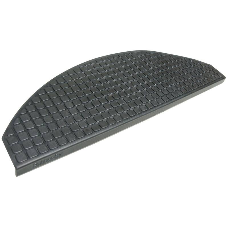 Rubber-Cal "Block-Grip" Non-Slip Rubber Tread Stair Mats (6 Pack), Black - 9.75in x 29.75in