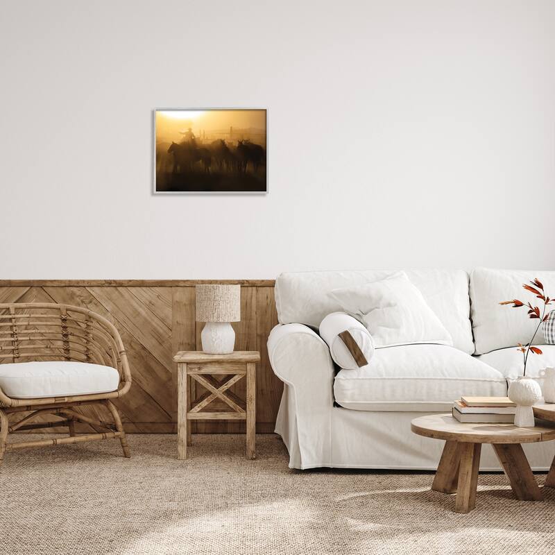 Stupell Western Cowboy at Dusk Framed Giclee Art Design by PBurchettePhoto