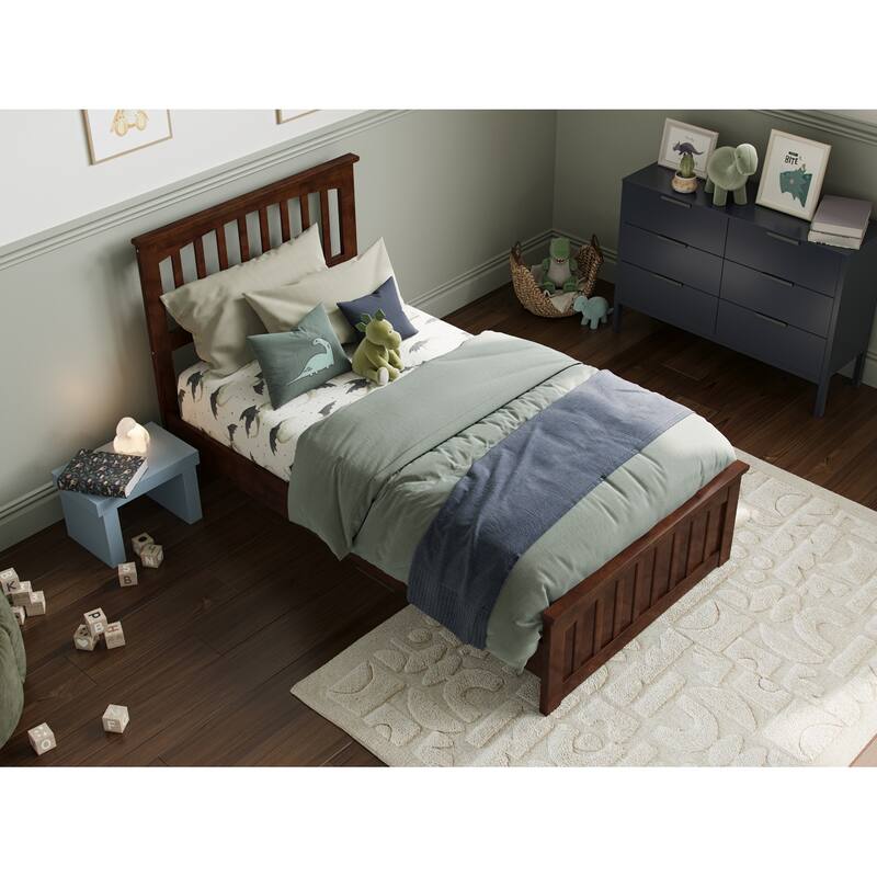Becket Solid Wood Low Profile Platform Bed with Matching Footboard