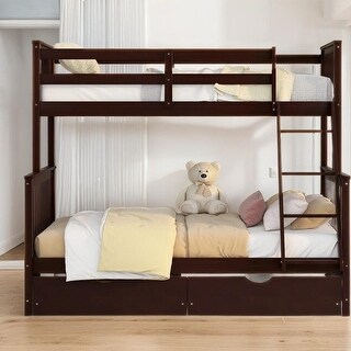 Twin-Over-Full Bunk Bed with Ladders and Two Storage Drawers - Bed Bath ...