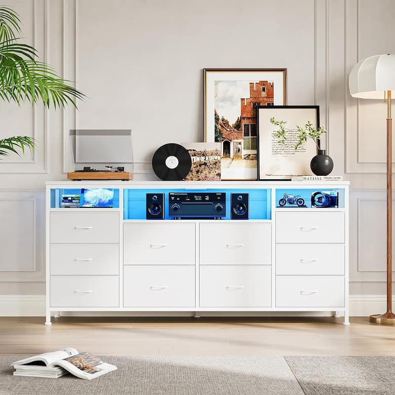 10 Drawer Dresser Tv Stand for 65 70 75 Inch Tv