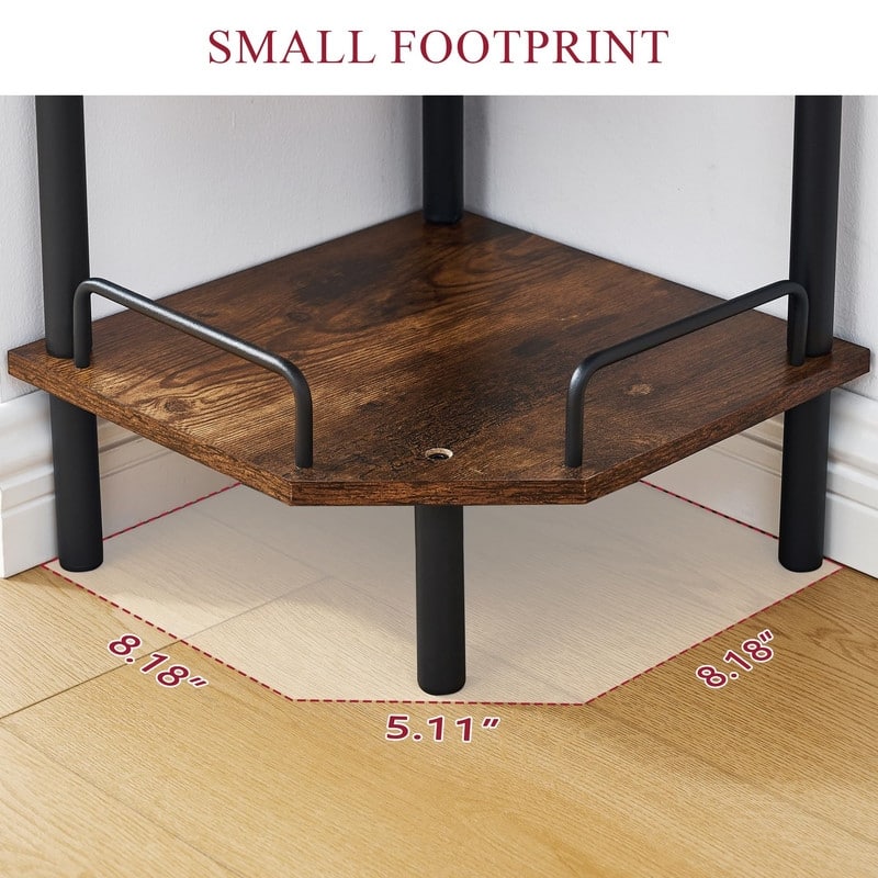 Corner Shelf Stand - 11.81"D x 11.81"W x 26.29"H