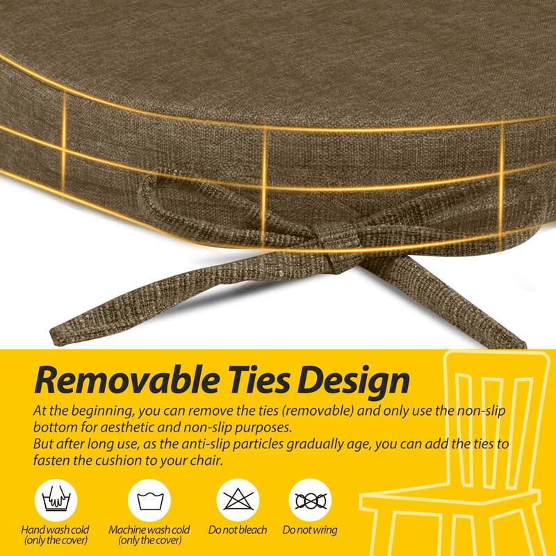 AAAAAcessories 17 in. X 16 in.Indoor Strap Non-slip Chair Cushion for Multi-scenario Setups (2 Pack) - N/A