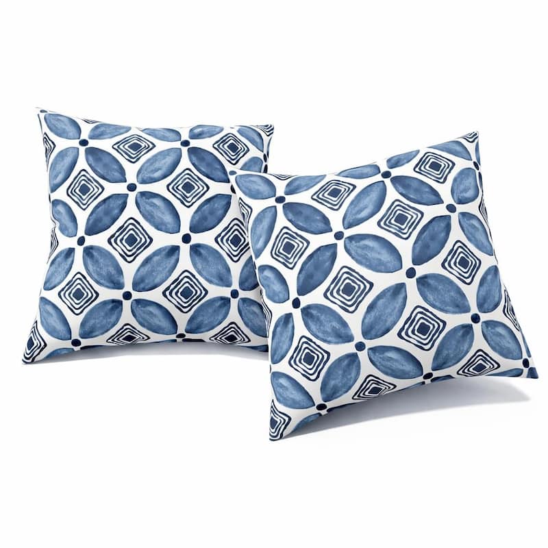 2 Pack Outdoor Throw Pillows, Waterproof & Fade-Resistant Patio Cushions -Soft & Comfortable Decorative Pillow Covers (18x18")
