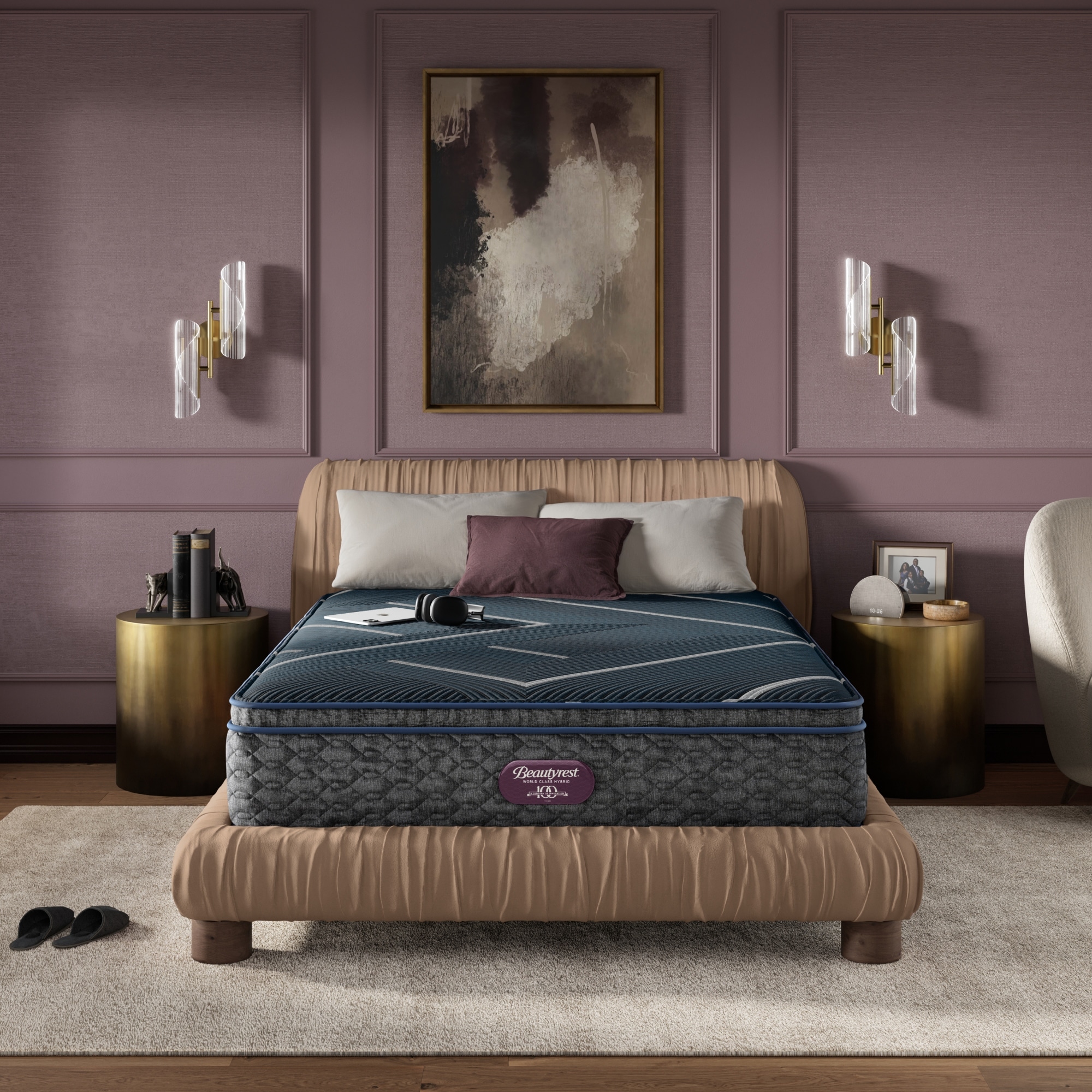 Beautyrest World Class Level Four Hybrid Medium Apex PillowTop Mattress - Dark Blue