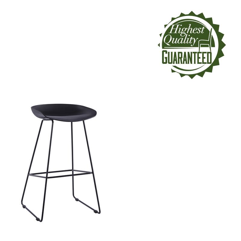 Porthos Home Aaro Plastic Bar Stools with Iron Sled Legs, Set of 2