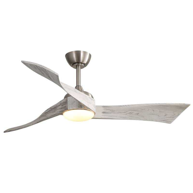 52 Inch Brushed Nickel Ceiling Fan Light, 6 Speeds Reversible Ceiling Fan for Bedroom Living Room Patio