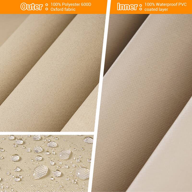 LIVOOSUN Patio Offset Umbrella Covers 600D Waterproof, Fits 8ft-11ft