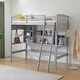 preview thumbnail 1 of 32, Loft Bed With Shelf With Desk Inclined Ladder Twin Wooden Bed Pine Particle Board Grey