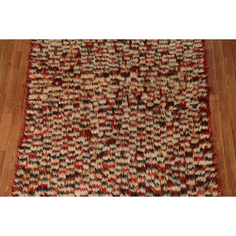 Hand Knotted Oriental 100% Wool Carpet Tribal Tribal Beige & Ivories Moroccan Area Rug - 7' 10'' X 5' 4''