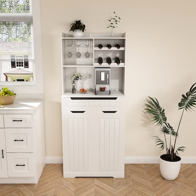 Kitchen Pantry Storage Cabinet, Cupboard Storage Cabinet with Adjustable Shelves, Freestanding Cupboard