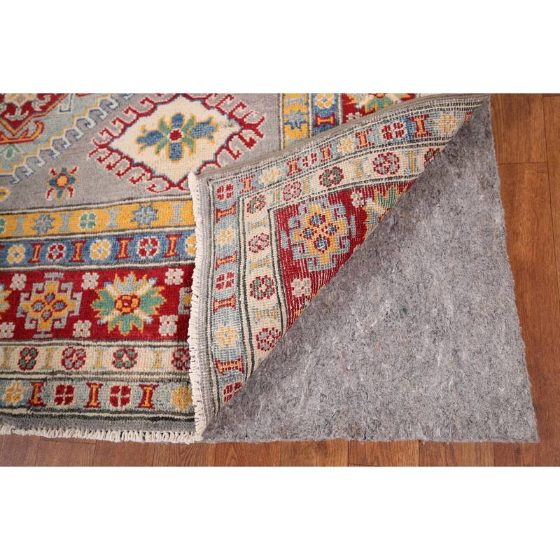 Grey Kazak Oriental Area Rug Hand-Knotted Wool Carpet - 5'0" x 6'10"