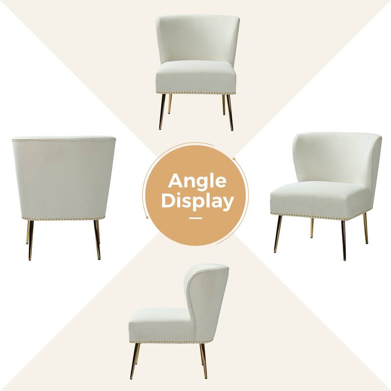 Celtia Modern Velvet Accent Side Chair with Nailhead Trim by HULALA HOME