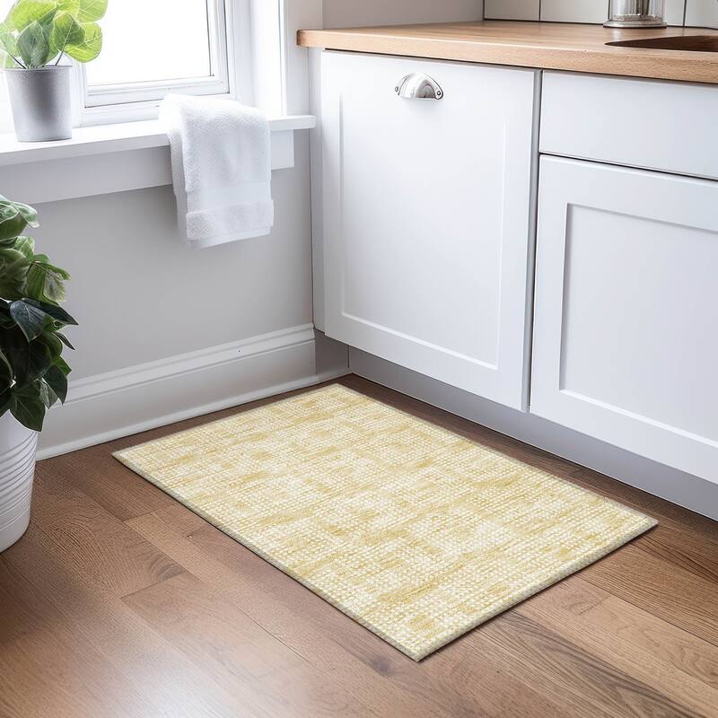 Machine Washable Indoor/ Outdoor Chantille Modern Houndstooth Rug