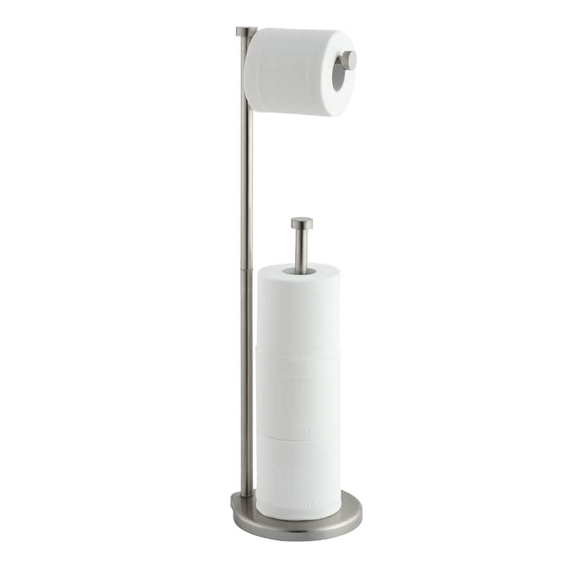Toilet Paper Holder with Storage - Matte Silver