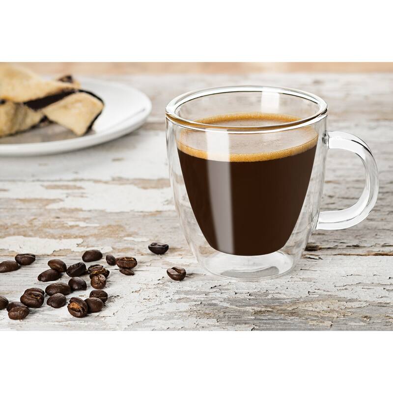 Savor Double Wall Insulated Espresso Glasses - 5.4 oz - Set of 2 - 5.4 oz