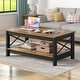 preview thumbnail 17 of 47, Farmhouse Coffee Table with Storage 2-Tier Center Table for Living Room