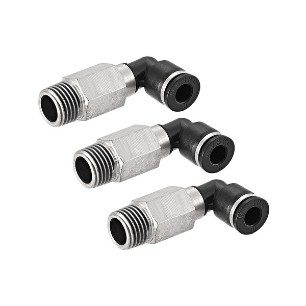 6mm Tube To 1/4 NPT Push Lock Elbows L Shape Air Fittings 3pcs