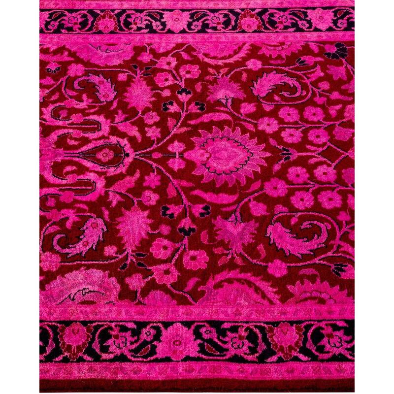 Overton Hand Knotted Wool Vintage Inspired Modern Contemporary Overdyed Pink Runner Rug - 2' 7" x 10' 2"