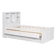 preview thumbnail 5 of 7, QueenSize Hydraulic Platform Bed with Storage LED Headboard, Pine Wood Bed with Charging Station and 2 Drawers, White
