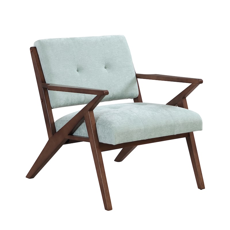 Solid Wood Frame Accent Chair Arm Chairs with Plush Cushions