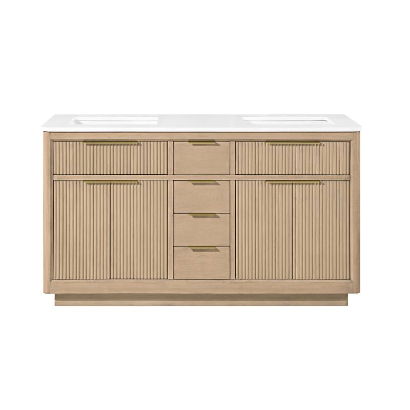 OVE Xander Bathroom Vanity with White Engineered Stone Top