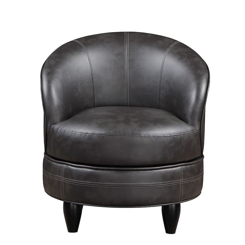 Steve Silver Stella Faux Leather Swivel Accent Chair - Gray