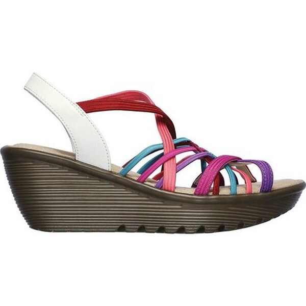 skechers peep toe caged wedges