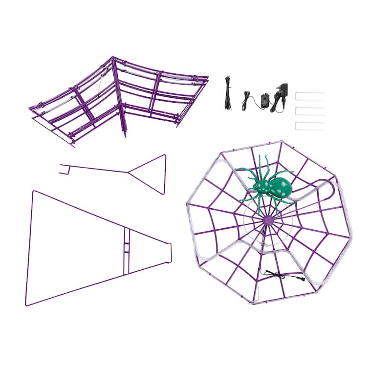 4 ft. Outdoor Animated Spider Web - Purple Web