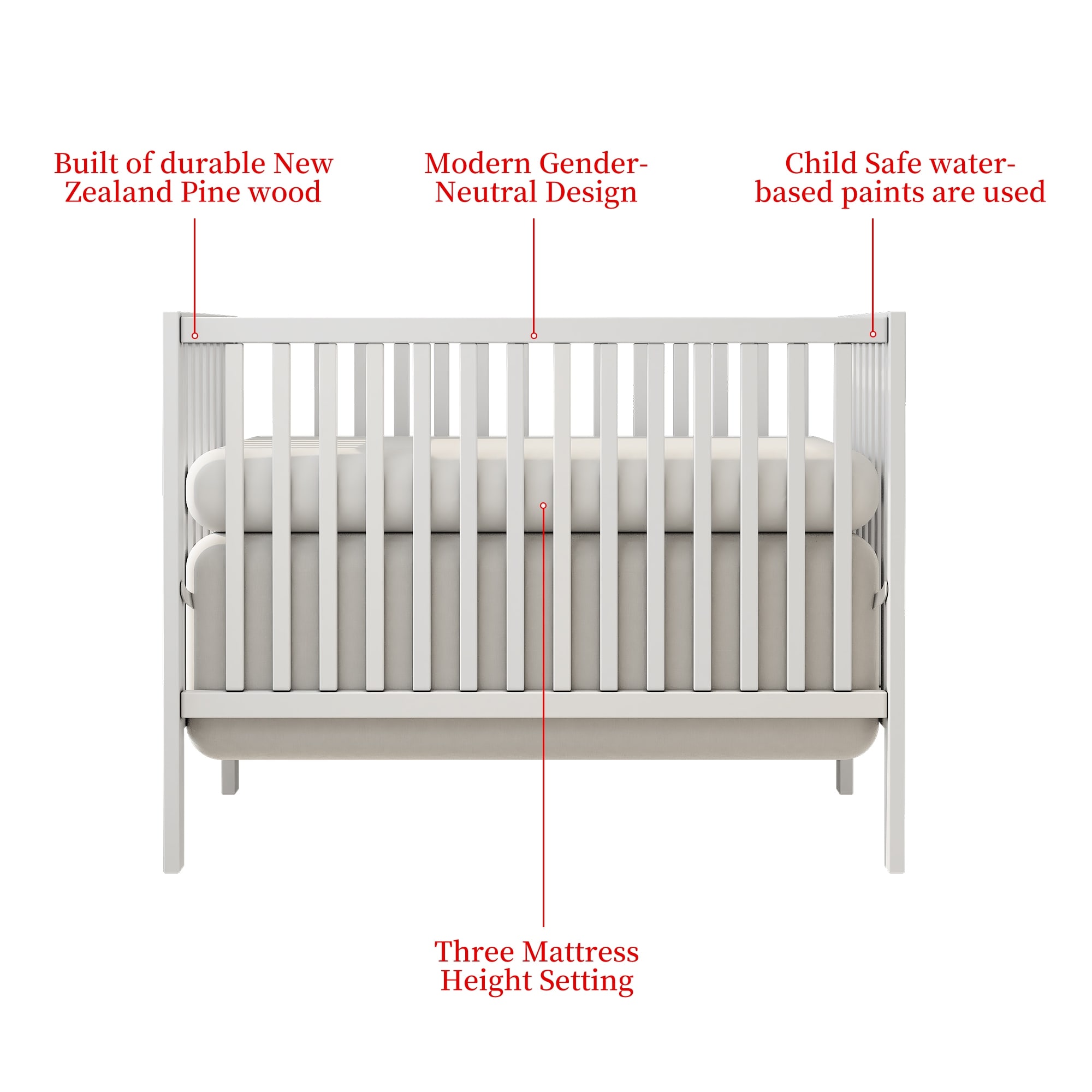 Baby crib adjustable mattress height deals