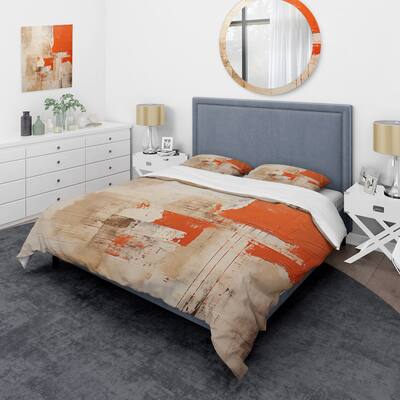 Designart "Sunset Reverie Collage I" Abstract Collages Bedding Cover Set - Traditional Bed Set with Shams