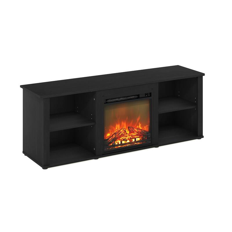 Furinno Classic 60 Inch TV Stand with Fireplace