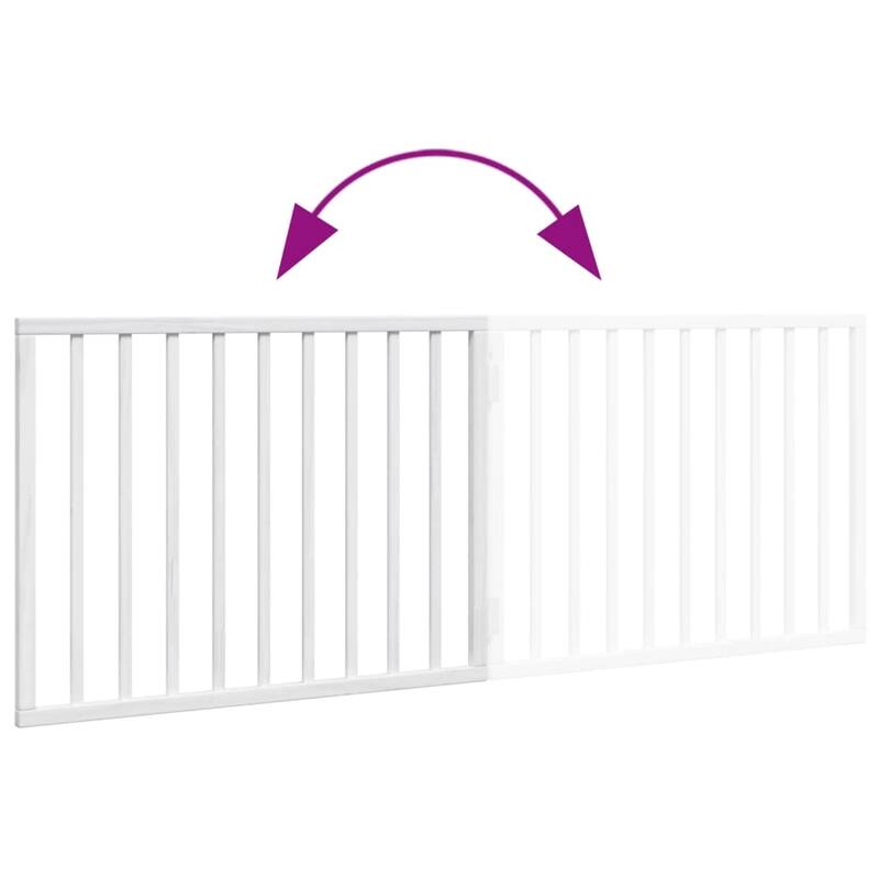 vidaXL Dog Gate Set of 2 Brown Solid Poplar wood 63 in long Foldable