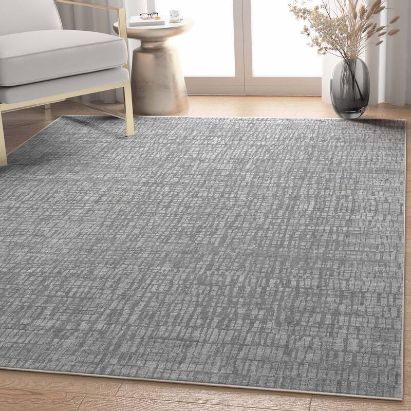 Well Woven Abstract Nightscape Geometric Flat-Weave Area Rug