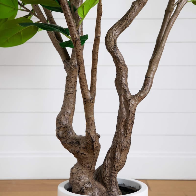 Audrey Ficus Leaf Artificial Potted Tree - 6'