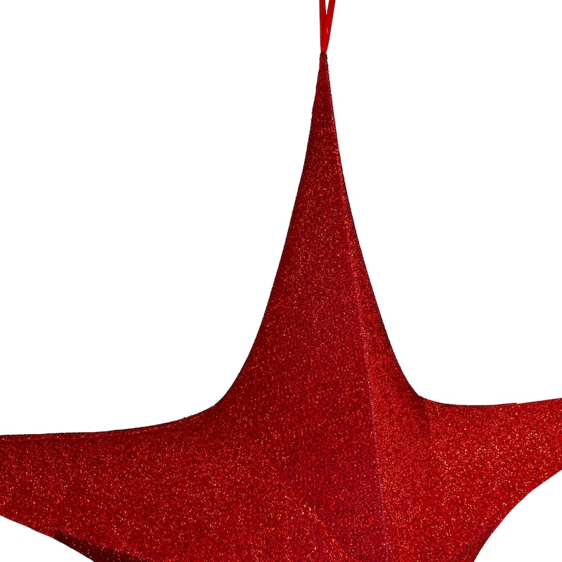 25.5" Tinsel Foldable Christmas Star Outdoor Decoration
