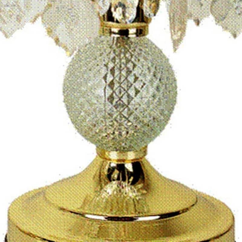 HomeRoots 15" Gold And Faux Crystals Chandelier Style Table Lamp - Small