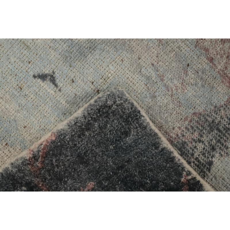 Hand Knotted Oriental Viscose Silk Carpet Modern Animal Pictorial Multi-Colored Abstract Area Rug - 7' 10'' X 5' 7''