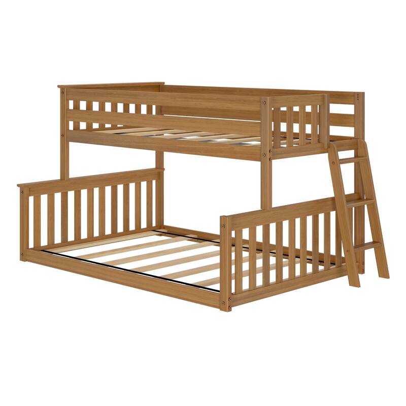 Max and Lily Twin over Full Low Bunk with Angled Ladder on End