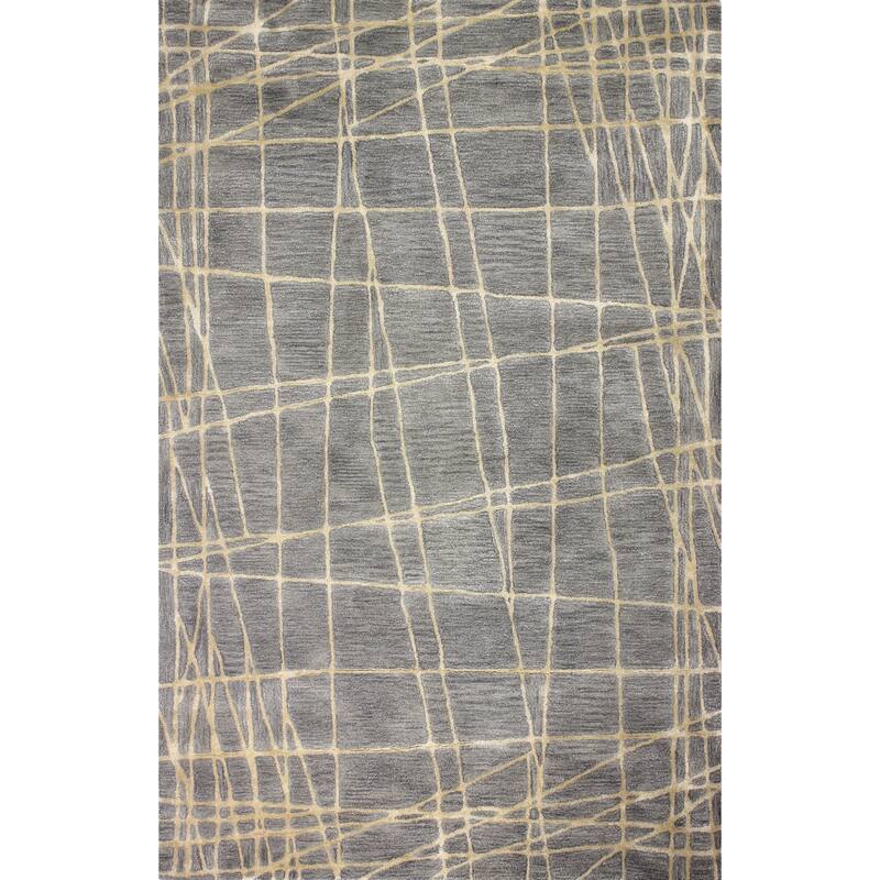 Bashian Paige Blue Hand Tufted Contemporary Area - 3'9" x 5'9" - Grey