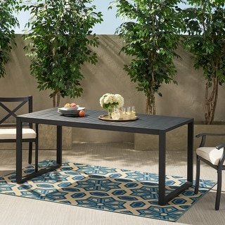 Navan Modern Aluminum Outdoor Dining Table by Christopher Knight Home - 70.00" L x 35.00" W x 30.00" H