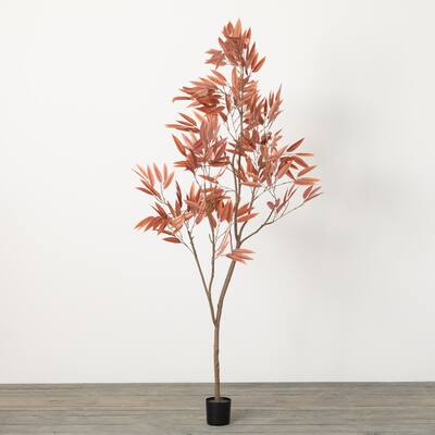 6'3"H Sullivans Colorful Mango Leaf Tree, Brown - 35"L x 35"W x 6' 3"H