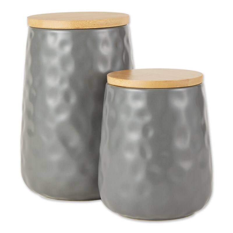 Matte Dimple Texture Ceramic Canister (Set of 2) - 3.25 Cup/5.75 Cup