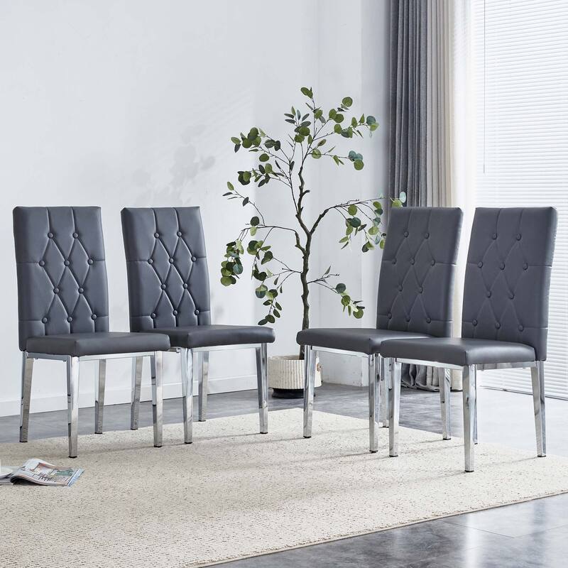 2 piece Dining Chairs - Set of 4 - Gray