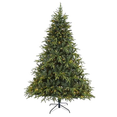 7’ Pre-Lit Colorado Mountain Artificial Christmas Tree, Clear LED Lights - 7 Foot